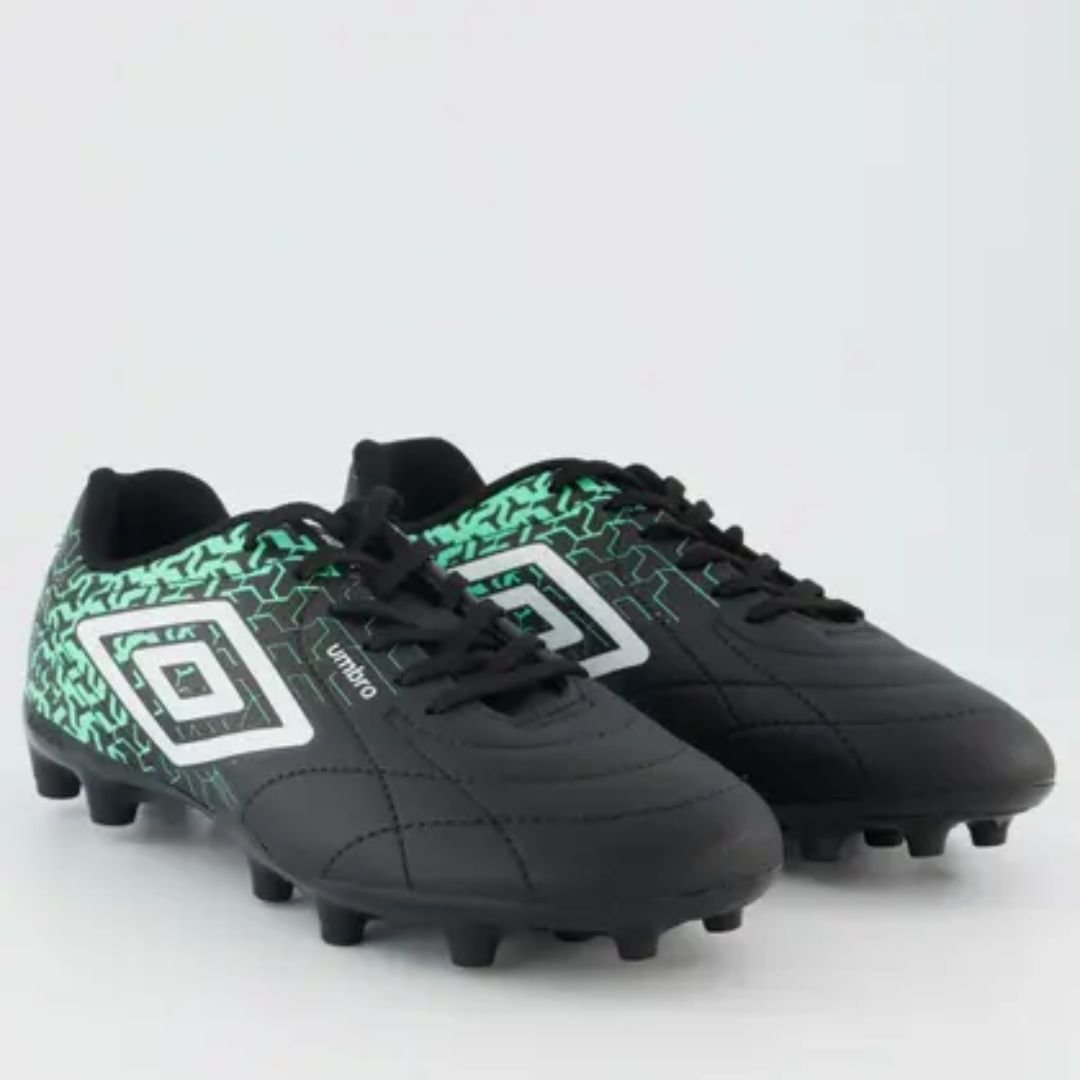 Chuteira Campo Umbro Preto Branco Verde Masculino Class Neo Original Preto/Branco/Verde 2