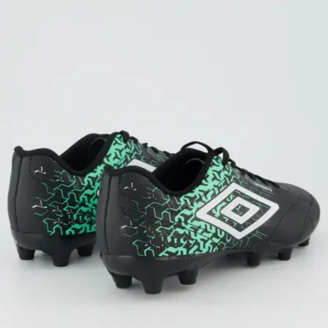 Chuteira Campo Umbro Preto Branco Verde Masculino Class Neo Original Preto/Branco/Verde 3