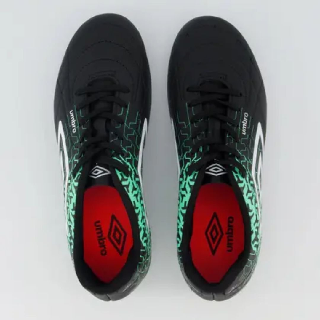 Chuteira Campo Umbro Preto Branco Verde Masculino Class Neo Original Preto/Branco/Verde 4