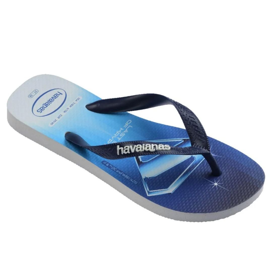 Chinelo Havaianas Branco Marinho Masculino Top Herois Dc Original