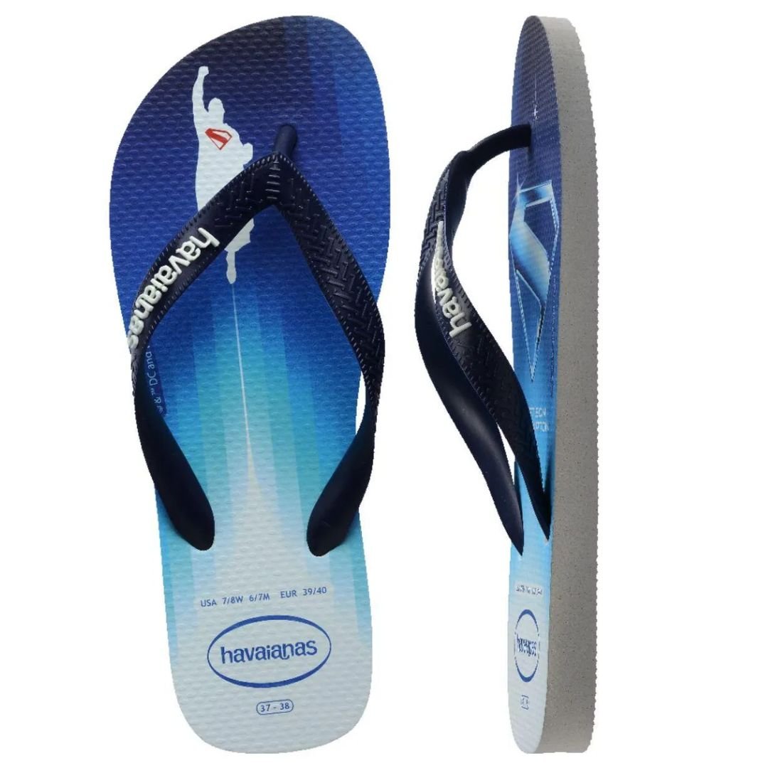 Chinelo Havaianas Branco Marinho Masculino Top Herois Dc Original Branco/Marinho 4