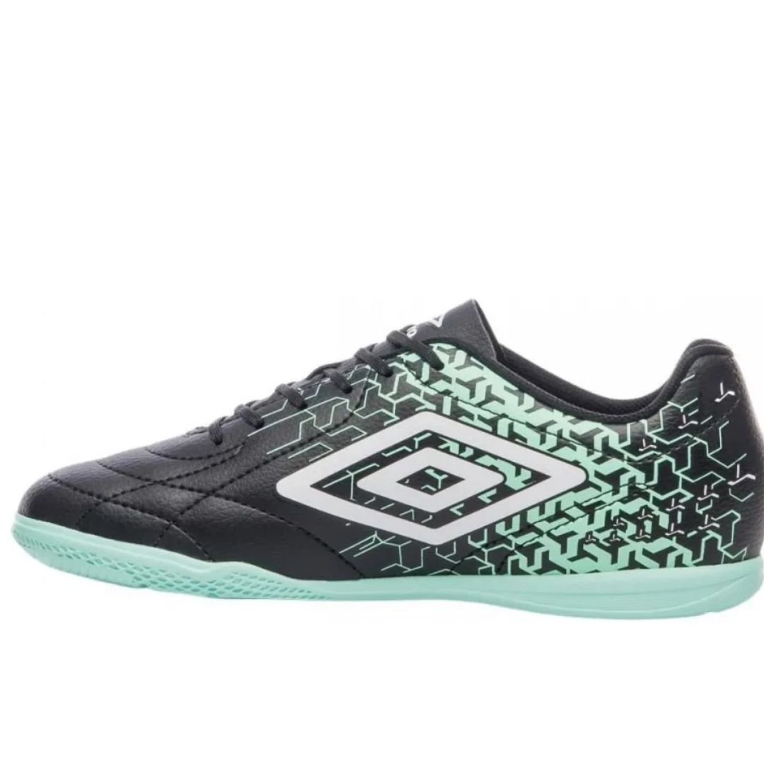 Chuteira Futsal Umbro Preto Branco Verde Masculino Class Neo Original Preto/Branco/Verde 2