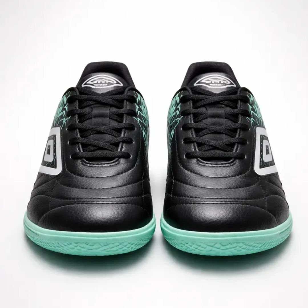 Chuteira Futsal Umbro Preto Branco Verde Masculino Class Neo Original Preto/Branco/Verde 4
