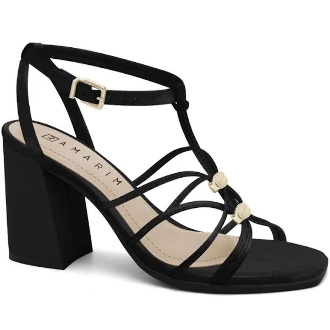 Sandalia Ramarim Preto Feminino Original 25-41204