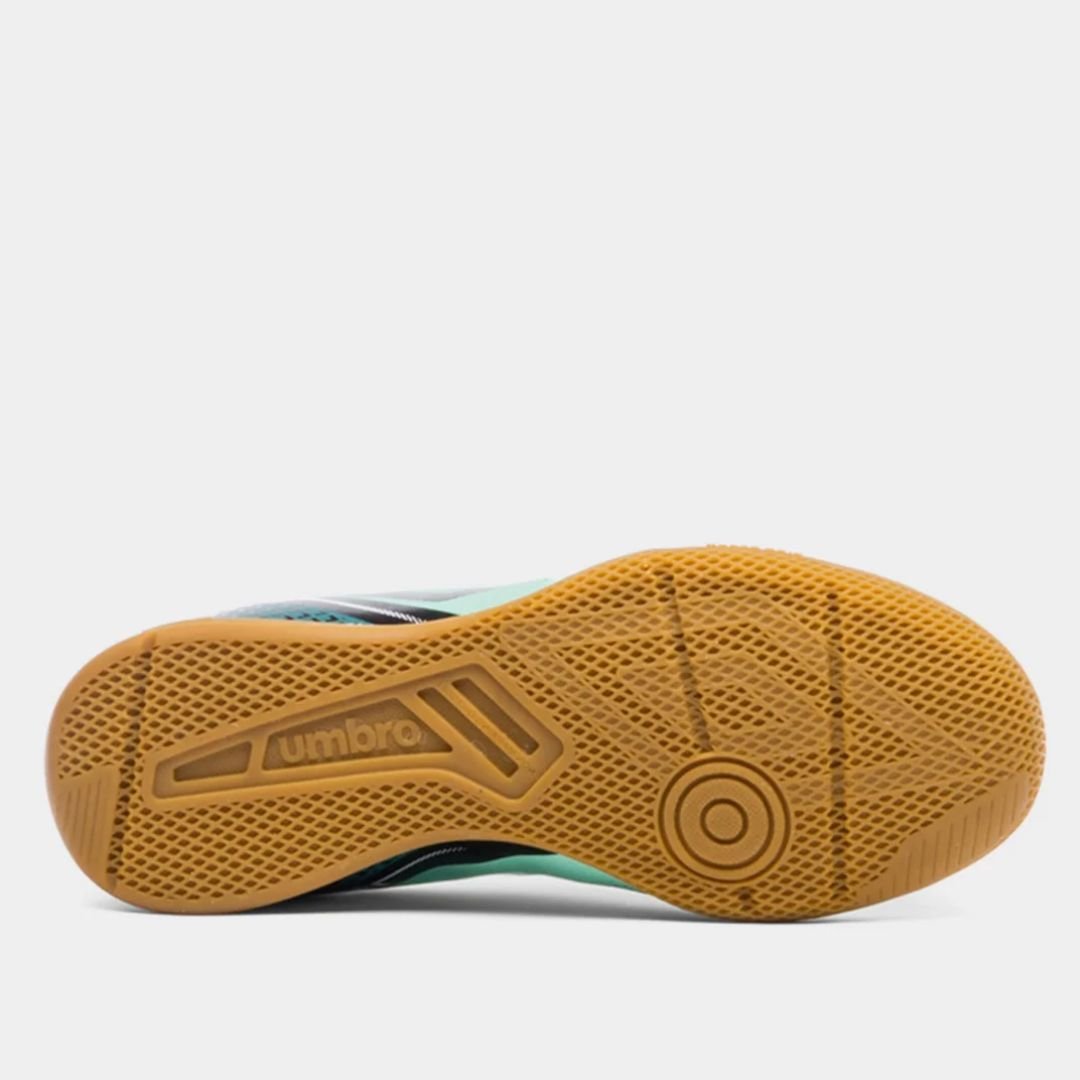 Chuteira Futsal Umbro Verde Agua Petroleo Infantil Menino Adamant Top Speed Jr Original Verde Água/Petróleo 6