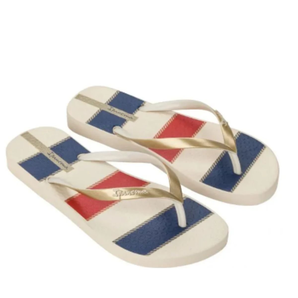 Chinelo Ipanema Bege Dourado Feminino Original  27220 Navy