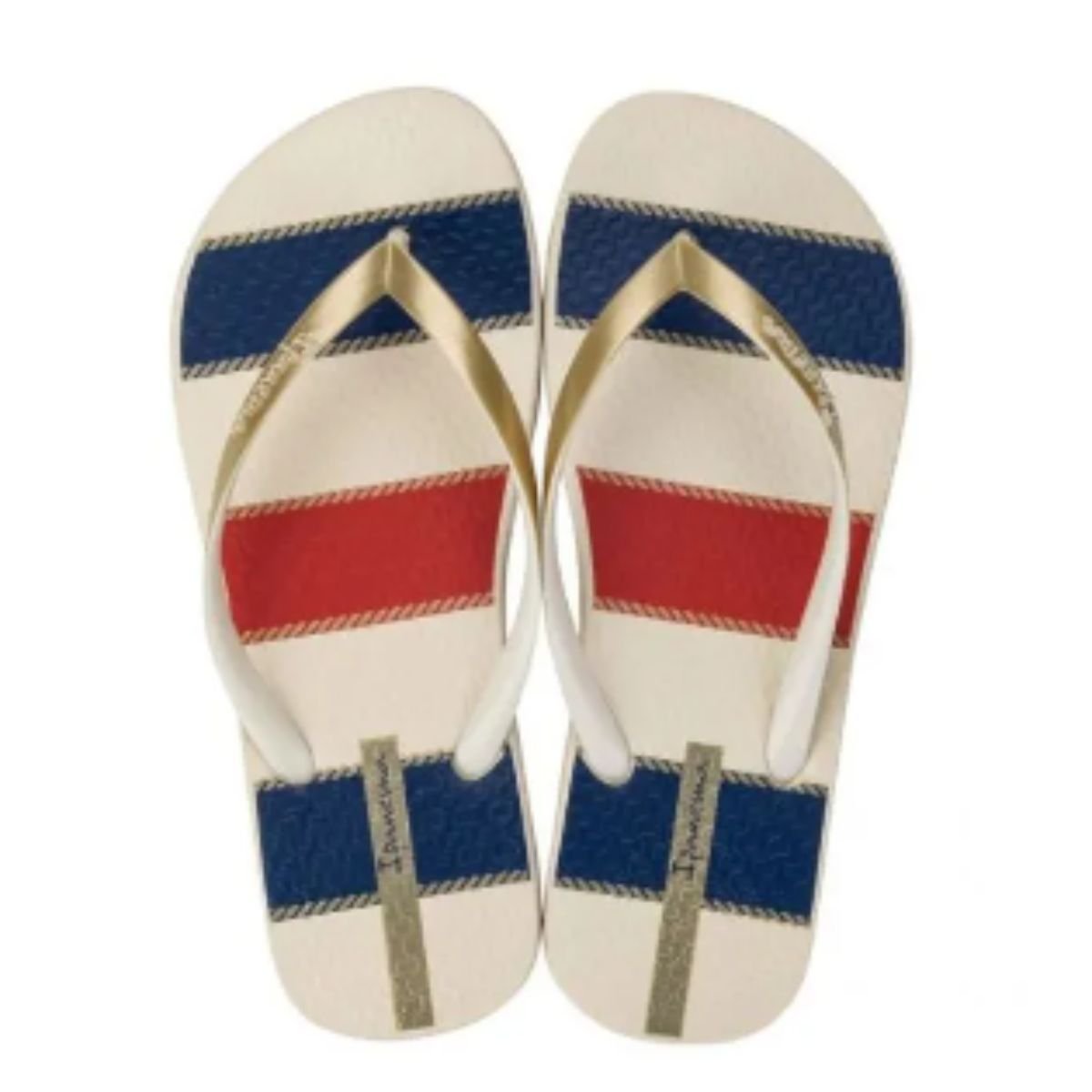 Chinelo Ipanema Bege Dourado Feminino Original 27220 Navy Bege/Dourado 2
