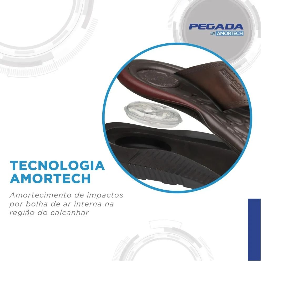 Sandalia Pegada Couro Pinhao Masculino Original 133162 Pinhão 3