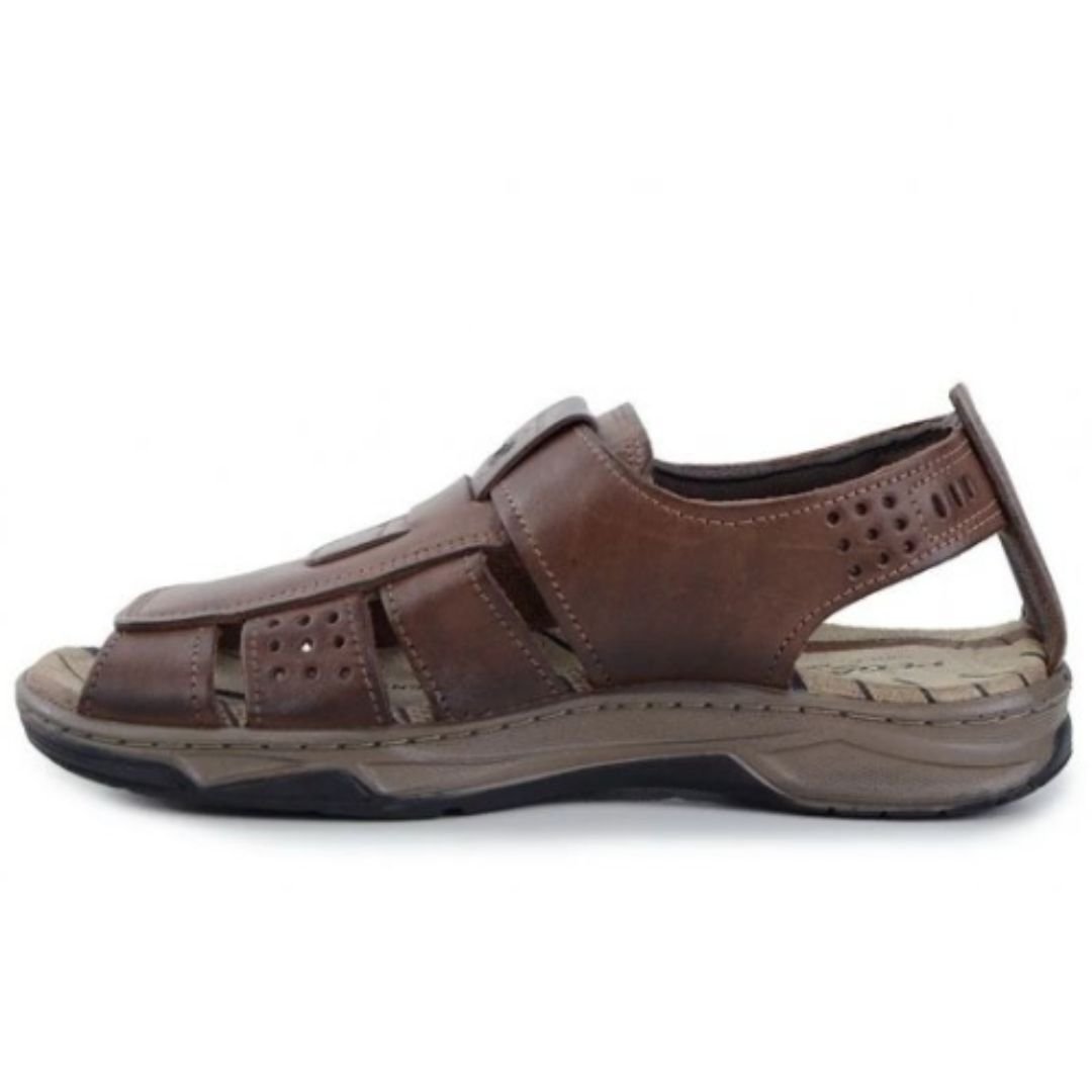 Sandalia Fechada Pegada Pinhao Couro Masculina Original 132256 Pinhão 2