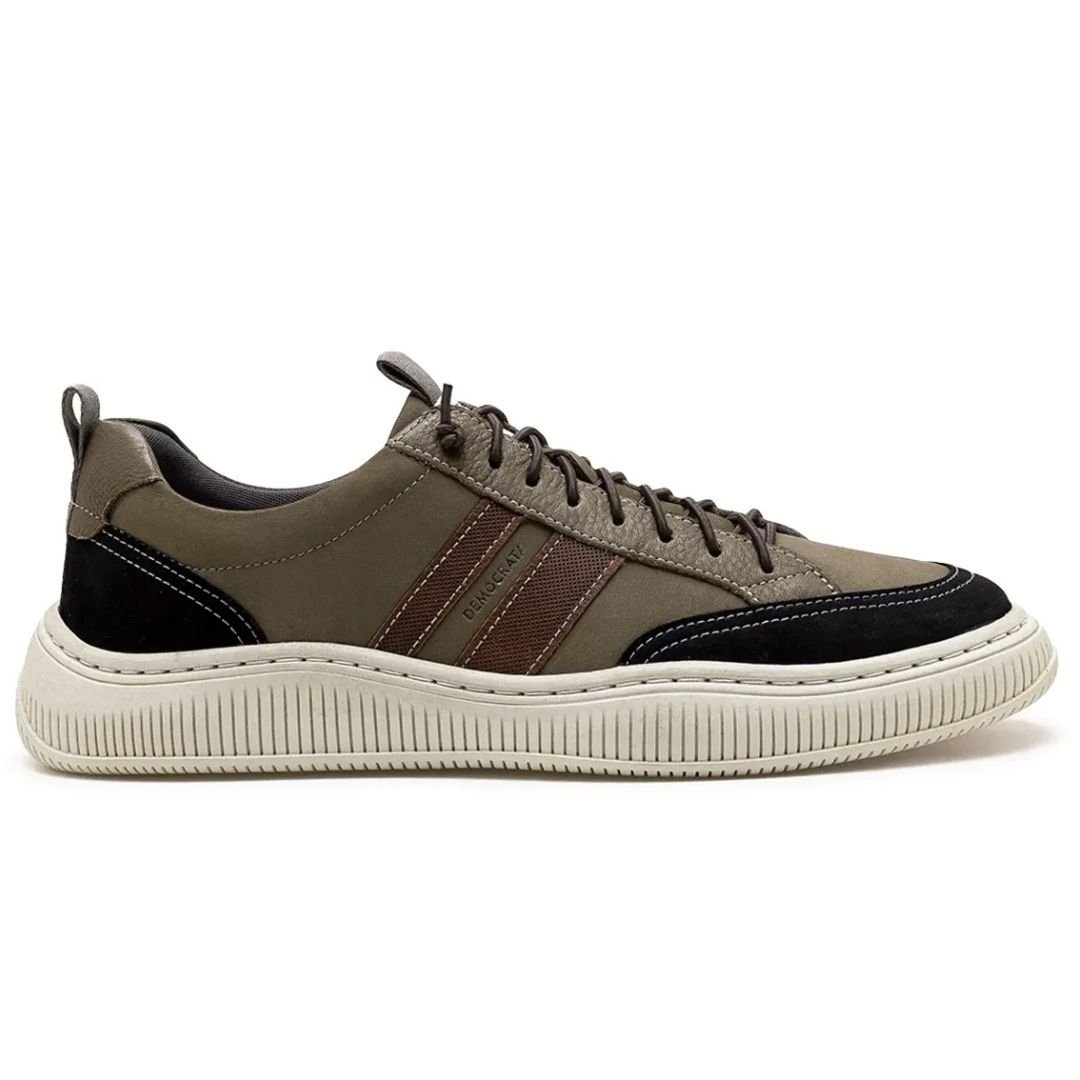 Sapatenis Democrata Preto Oliva Masculino Original 625101