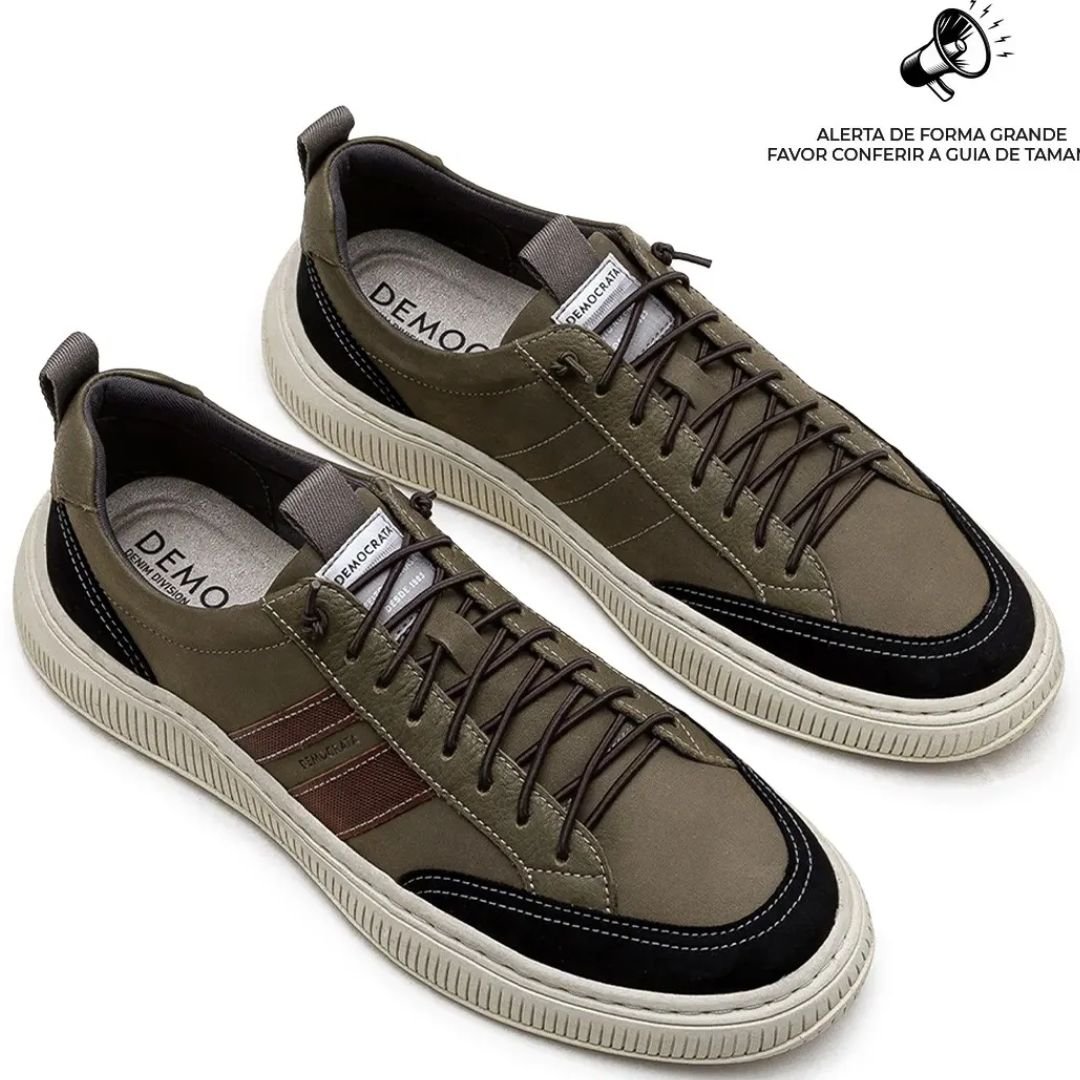 Sapatenis Democrata Preto Oliva Masculino Original 625101 Preto/Oliva 3