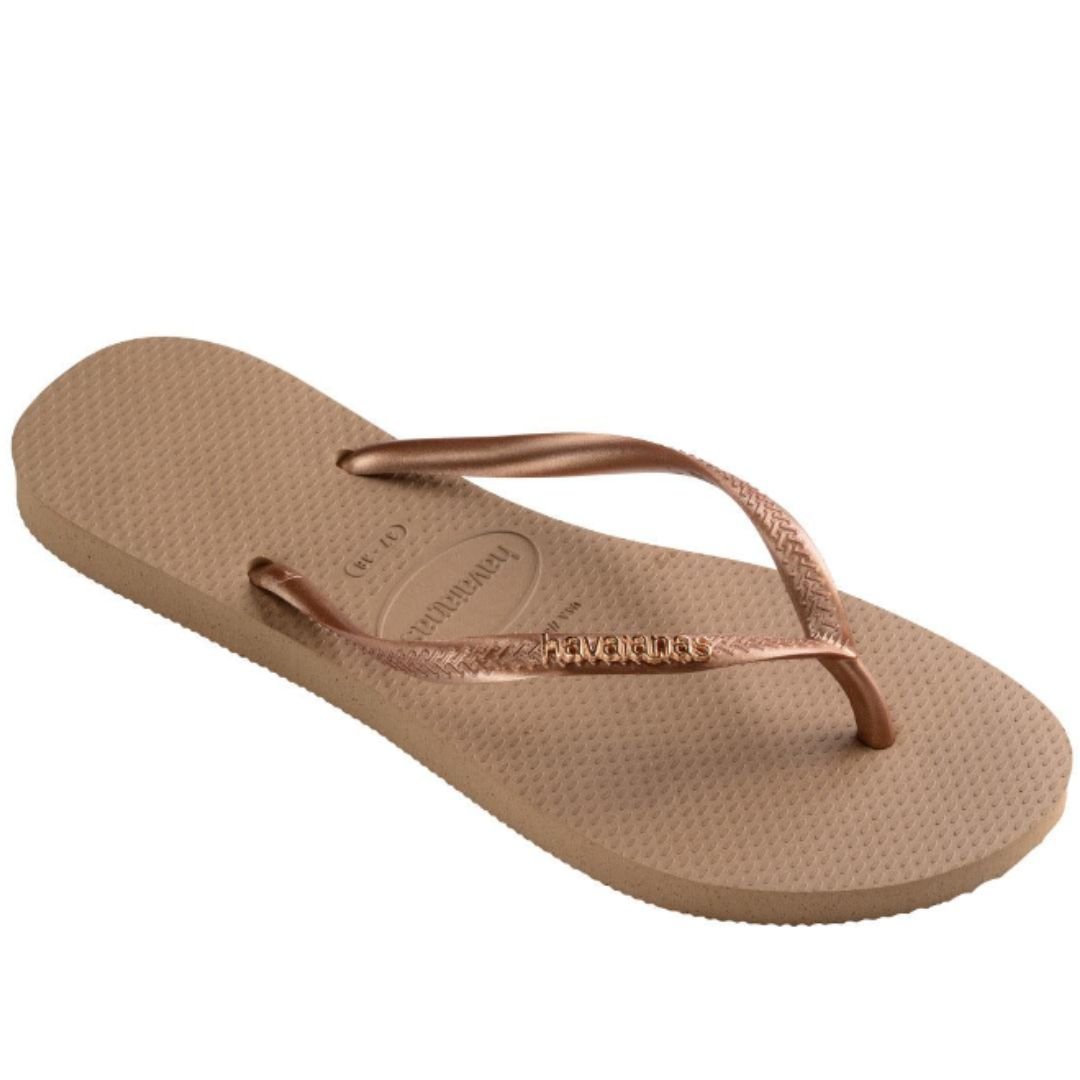 Chinelo Havaianas Rose Gold Feminino Slim Logo Mettalic Original Rose Gold 2