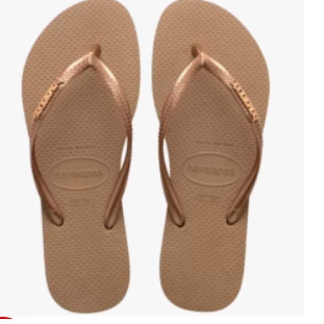Chinelo Havaianas Rose Gold Feminino Slim Logo Mettalic Original Rose Gold 4