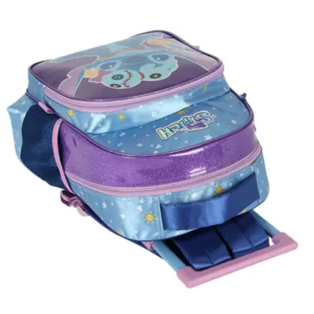 Mochila Luxcel Violeta Infantil Menina Stitch C/Rodas Original IC42402 Violeta 3