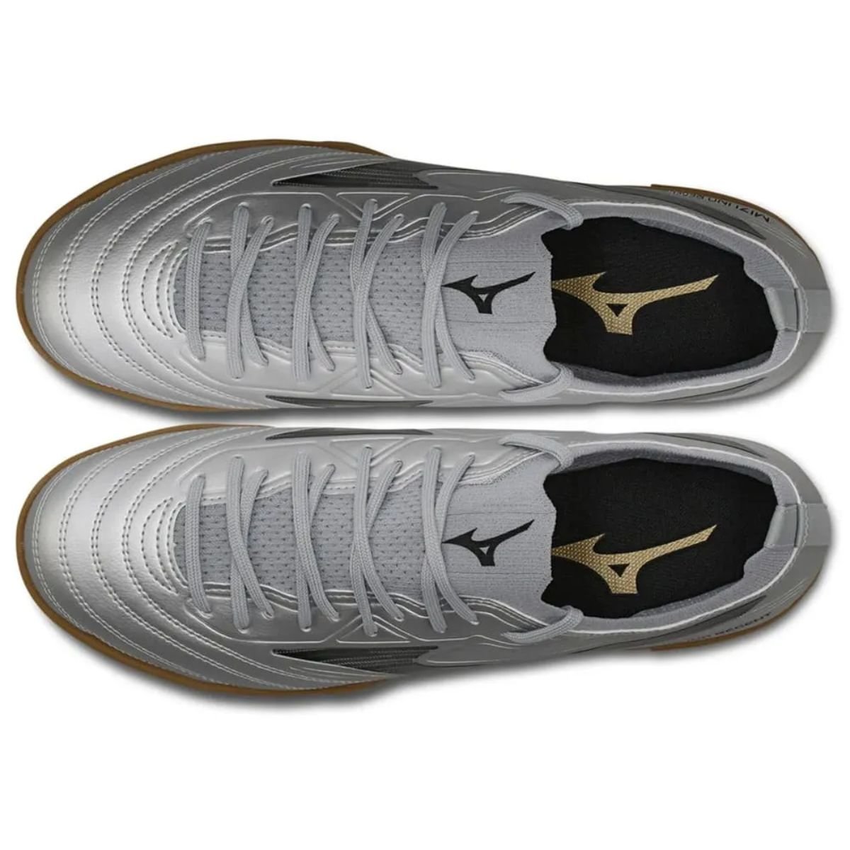 Chuteira Mizuno Prata Infantil Regent Jr Meninos Original Prata 3