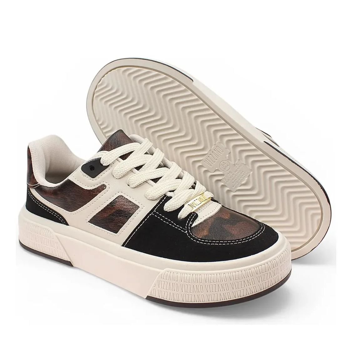 Tenis Vizzano Branco Off Preto Onça Feminino Original 1477.202 Branco 4