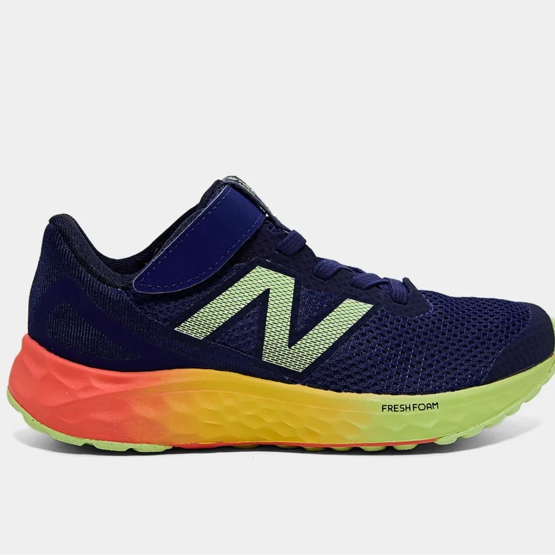 Tenis New Balance Marinho Verde Limao Infantil Menino ARISHI V4 Original