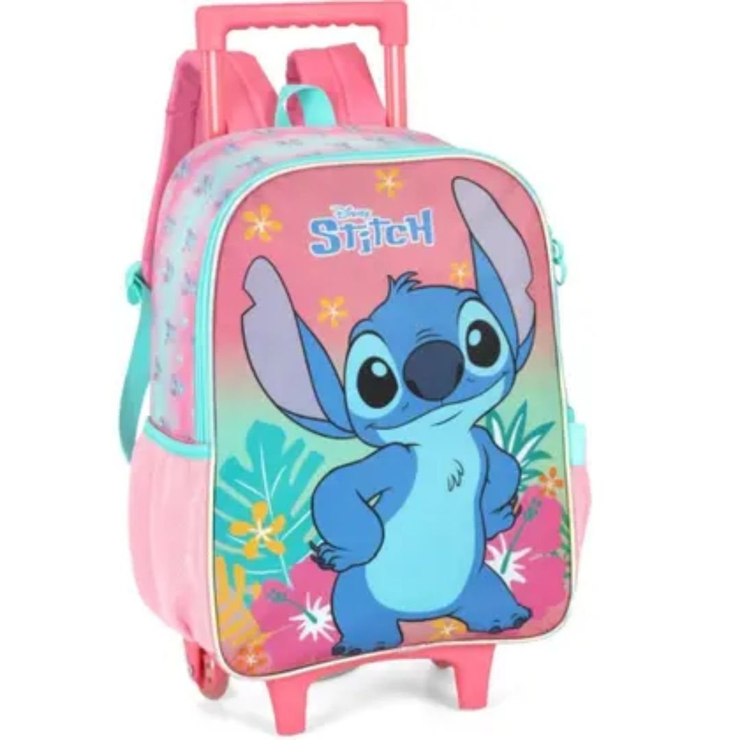 Mochila Luxcel Rosa Azul Menina Stitch De Rodinha Original IC42382 Rosa/Azul 2
