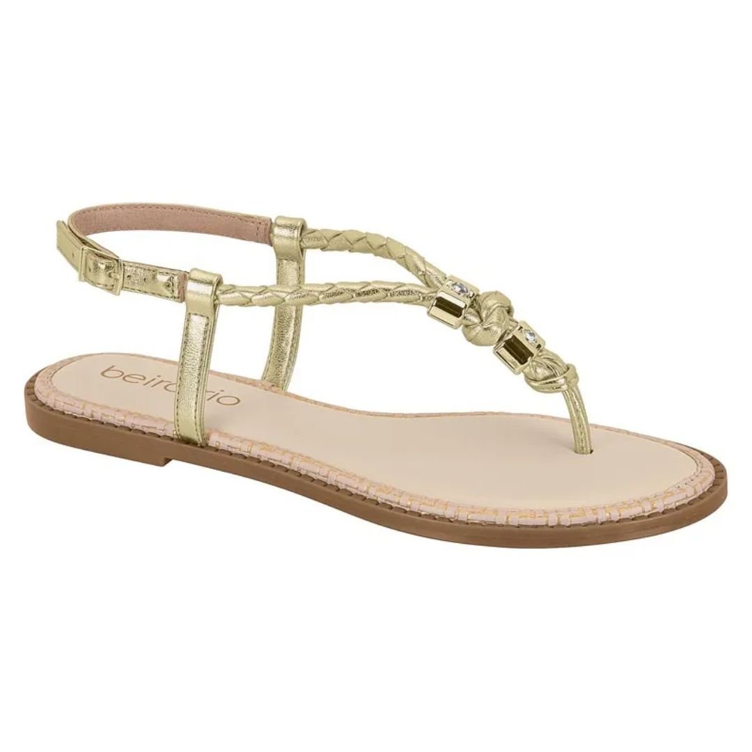 Sandalia Beira Rio Dourado Feminino Original 8472.414 Dourado 3