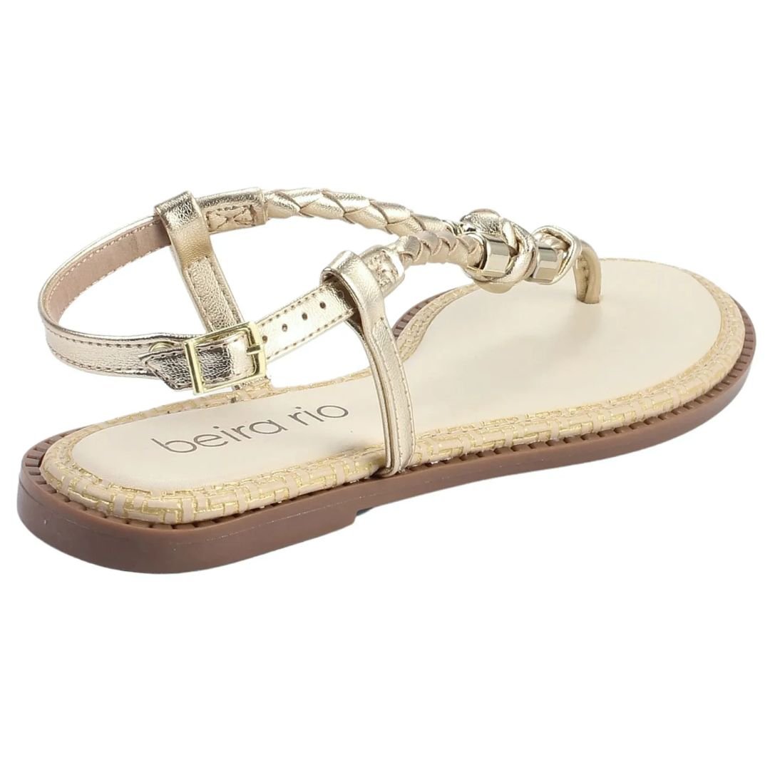 Sandalia Beira Rio Dourado Feminino Original 8472.414 Dourado 4