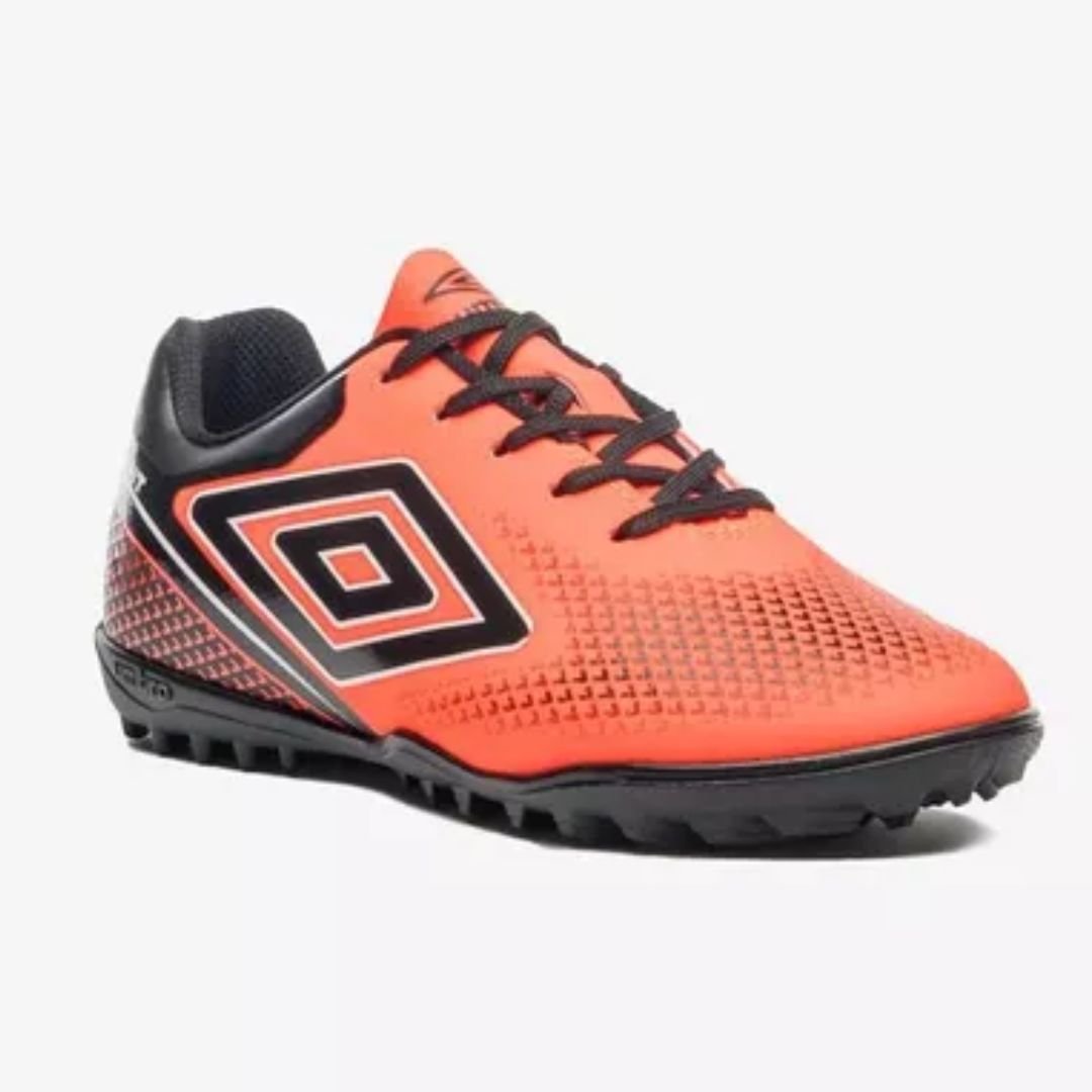 Chuteira Society Umbro Coral Preto Branco Infantil Menino Adamant Top Speed Jr Original Coral/Preto/Branco 3