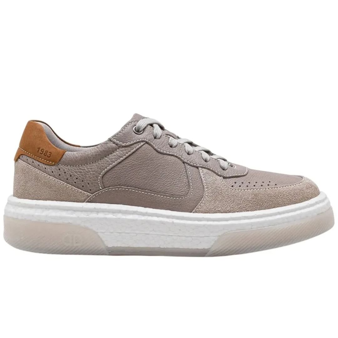 Sapatenis Democrata Off White Cinza Masculino Original 623101