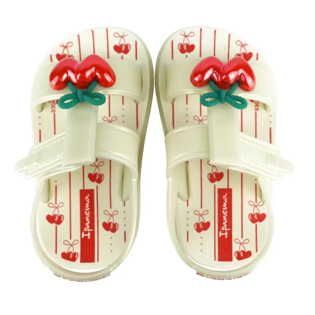 Sandalia Ipanema Bege Vermelho Infantil Menina Original 27492 LITTLE JOY Bege/Vermelho 3