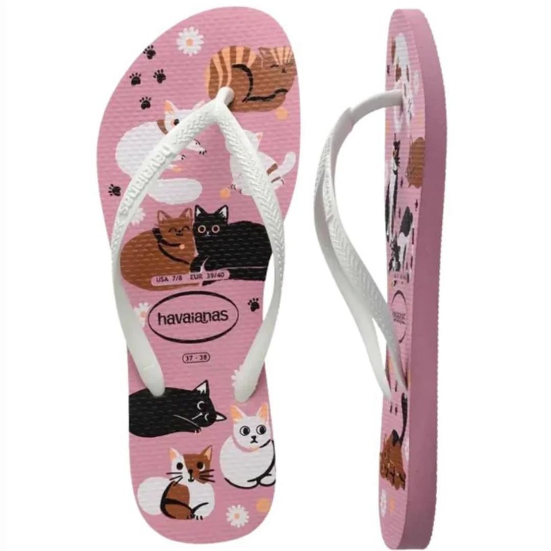 Chinelo Havaianas Rosa Feminino Slim Pets Original Rosa 3