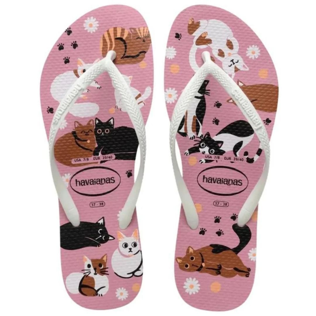 Chinelo Havaianas Rosa Feminino Slim Pets Original Rosa 4