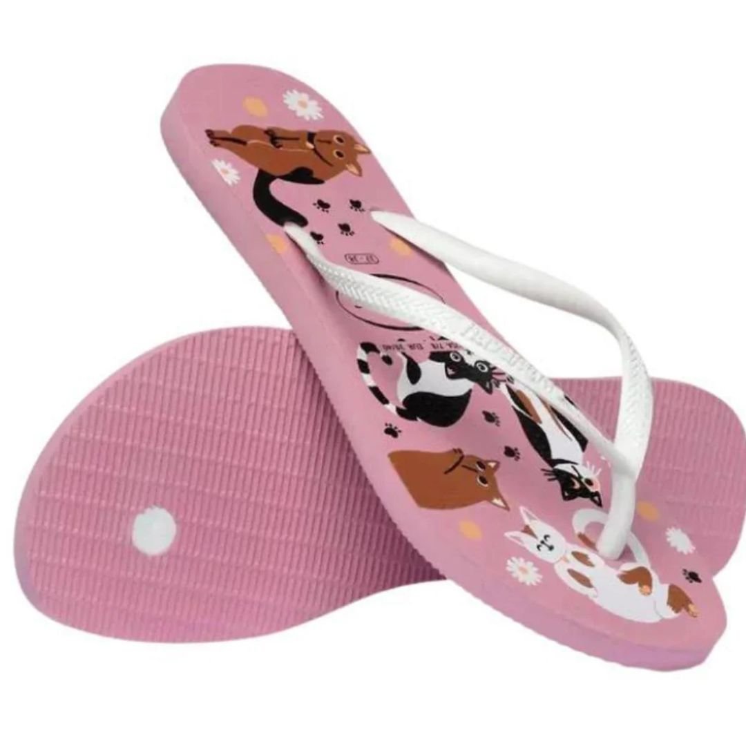 Chinelo Havaianas Rosa Feminino Slim Pets Original Rosa 5