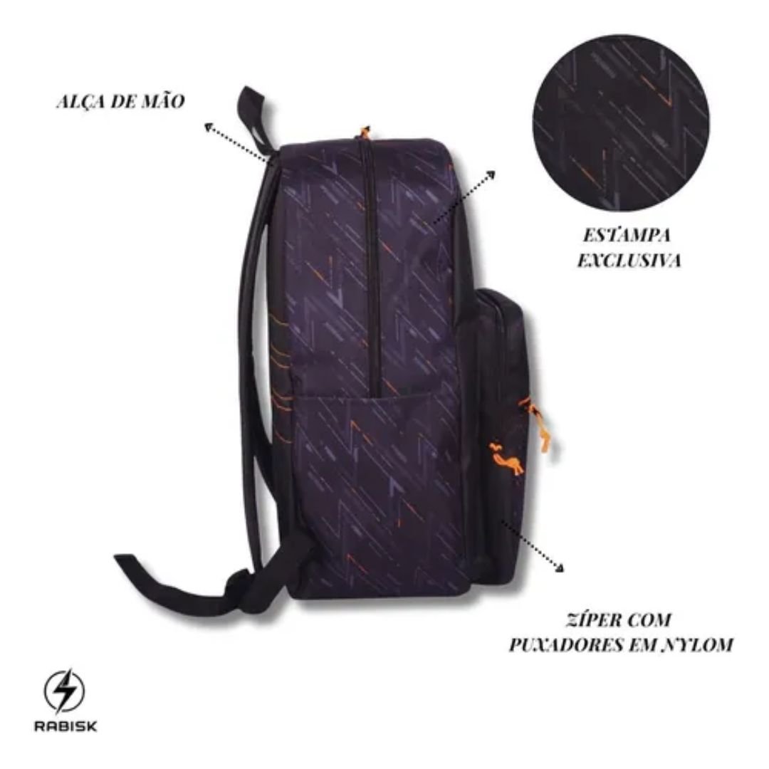 Mochila Rabisk Preto Laranja Original RKS5024M Preto/Laranja 4