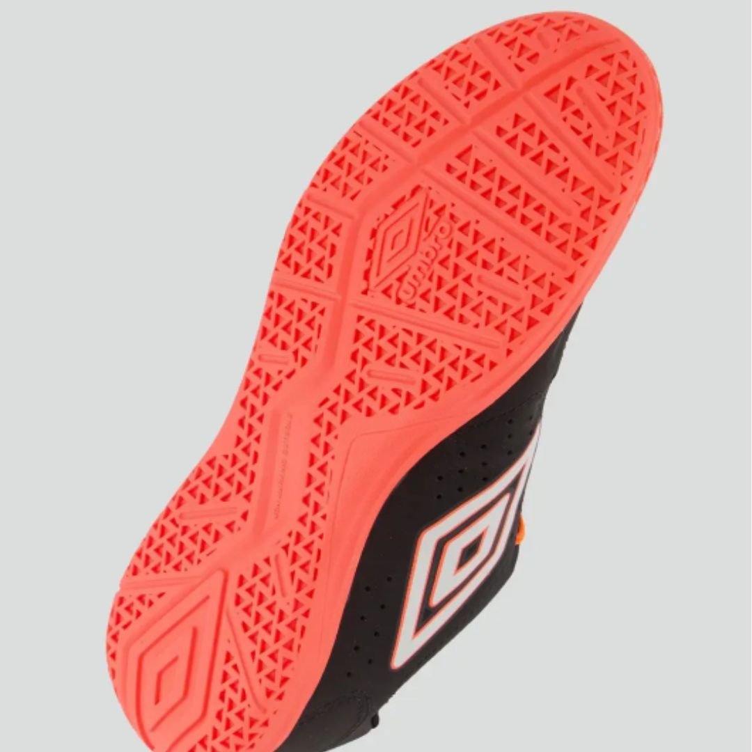 Chuteira Futsal Umbro Preto Coral Prata Neo Striker II Original Preto/Coral/Prata 5