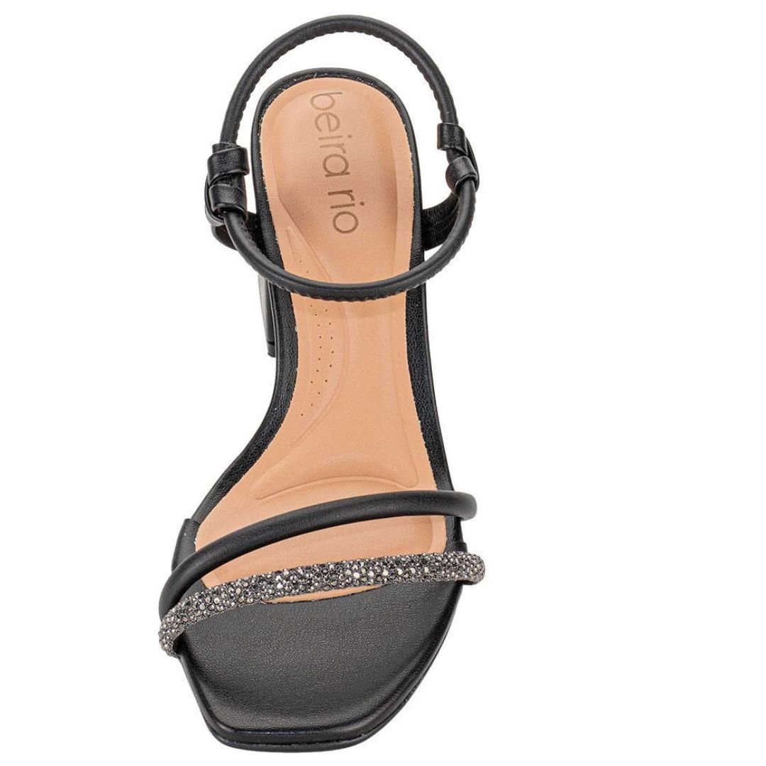 Sandalia Beira Rio Preto Gliter Feminino Original 8436.213 Preto 2