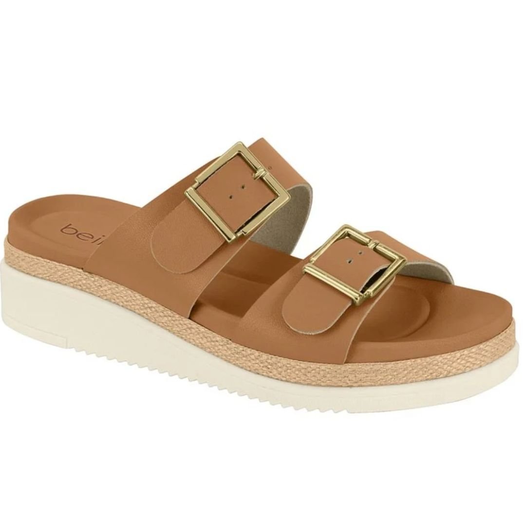 Chinelo Beira Rio Camel Feminino Original 8575.101