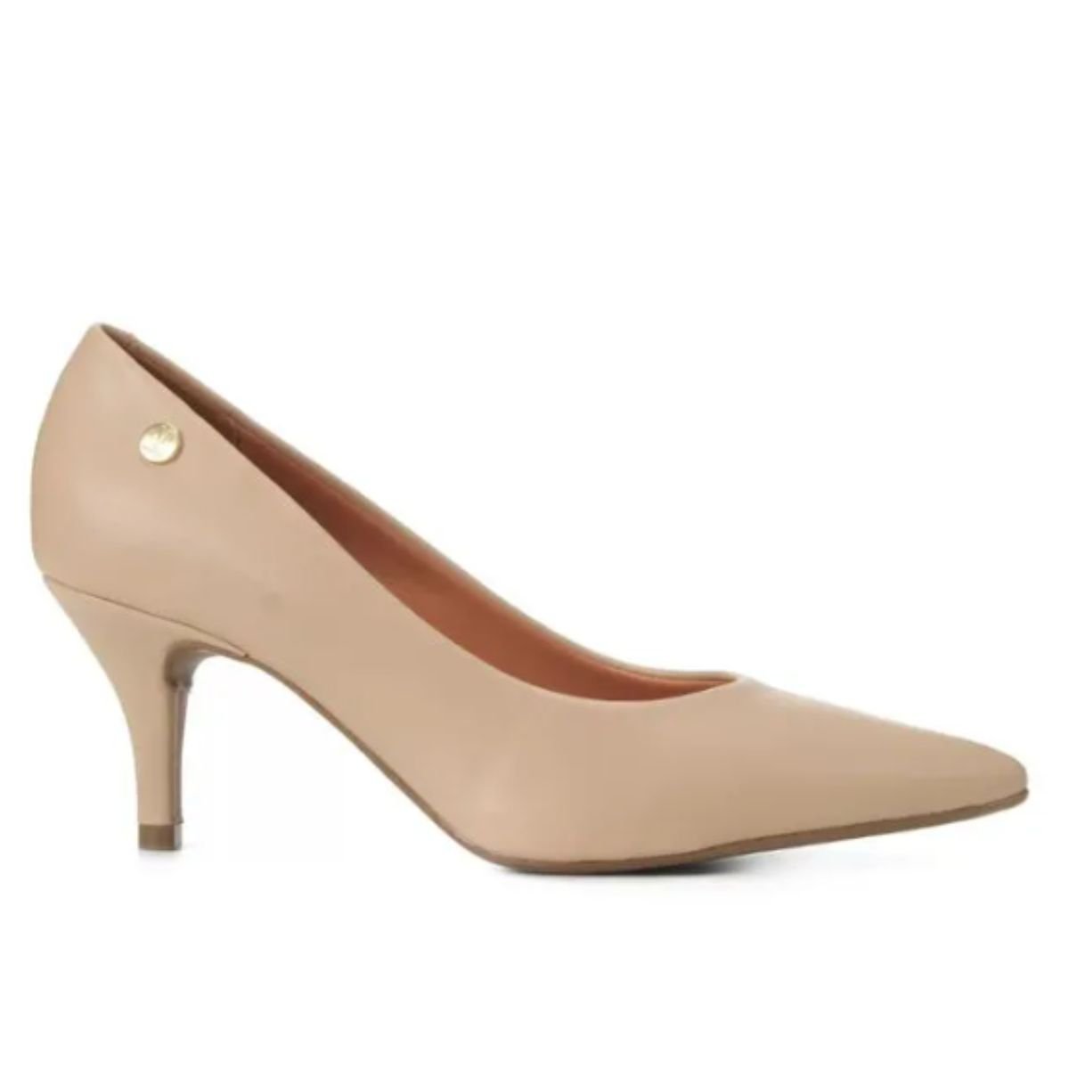 Scarpin Napa Vizzano Bege Feminino 1185.702 Salto Medio