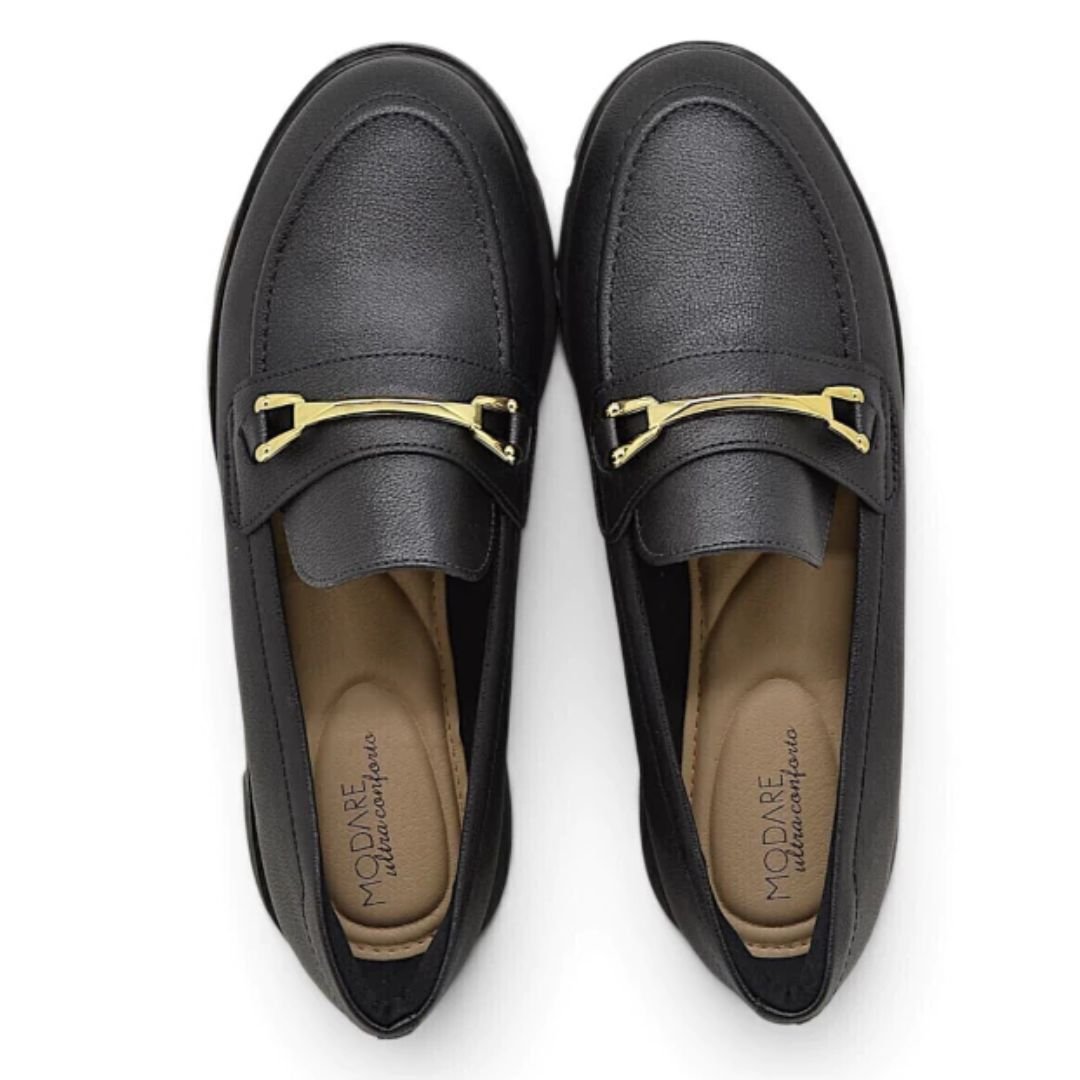 Mocassim Modare Tratorado Preto Feminino Original 7409.102 Preto 3