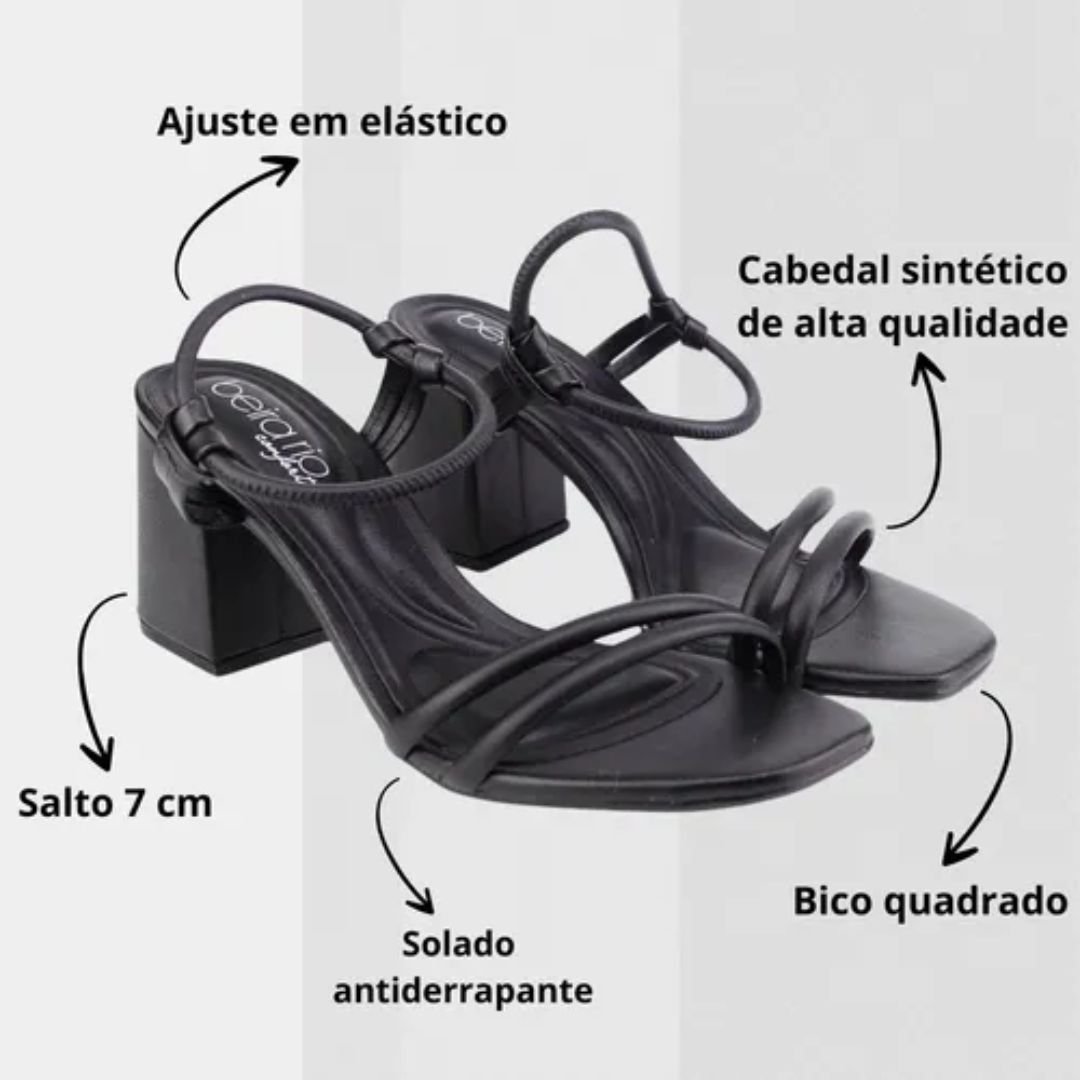 Sandália Beira Rio Preto Feminino Original 8436.213 Preto 2