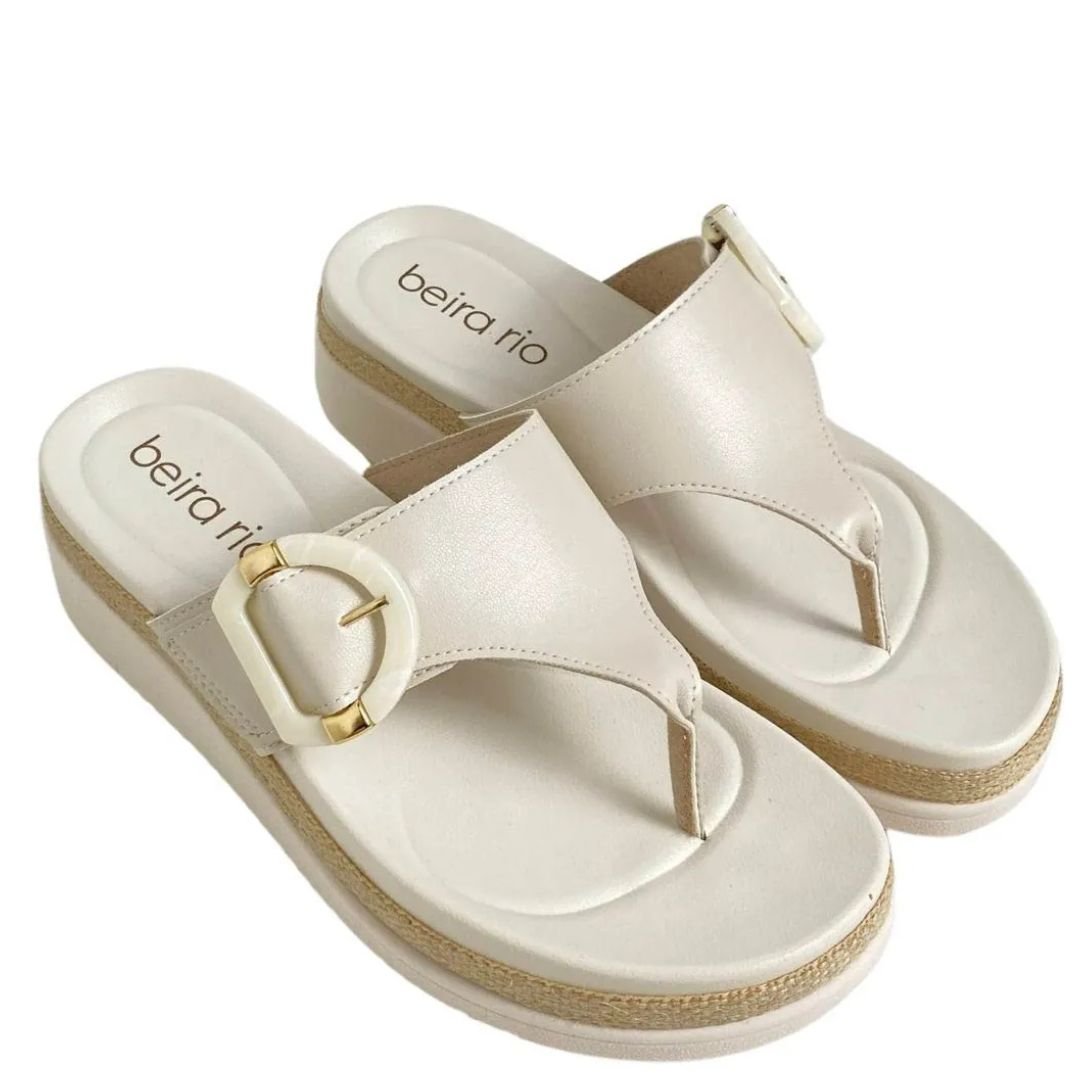 Chinelo Beira Rio Branco Off Feminino Original 8575.106 Branco 3
