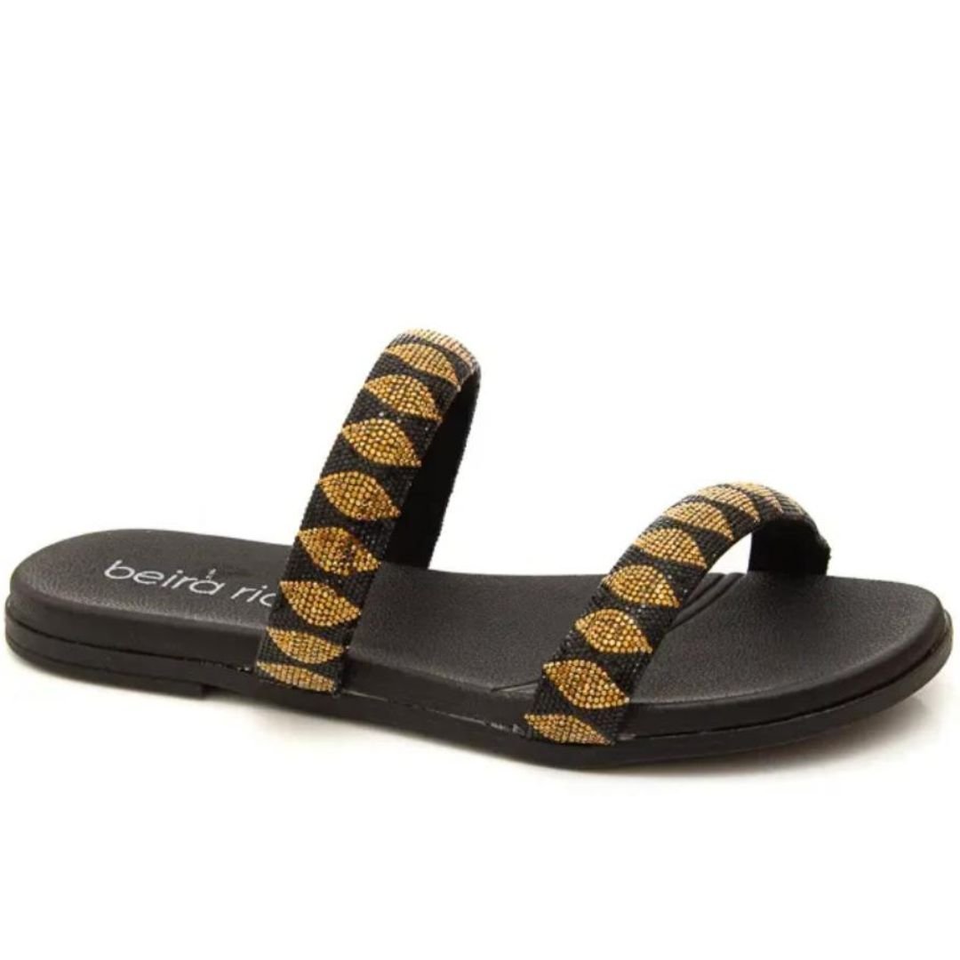 Chinelo Beira Rio Preto Bronze Feminino Original 8488.122