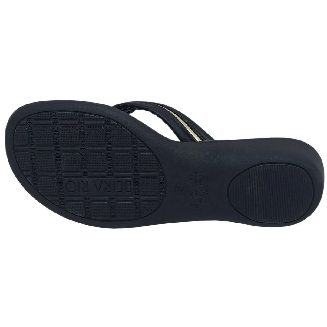 Chinelo Beira Rio Preto Dourado Feminino Original 8224.863 Preto/Dourado 6