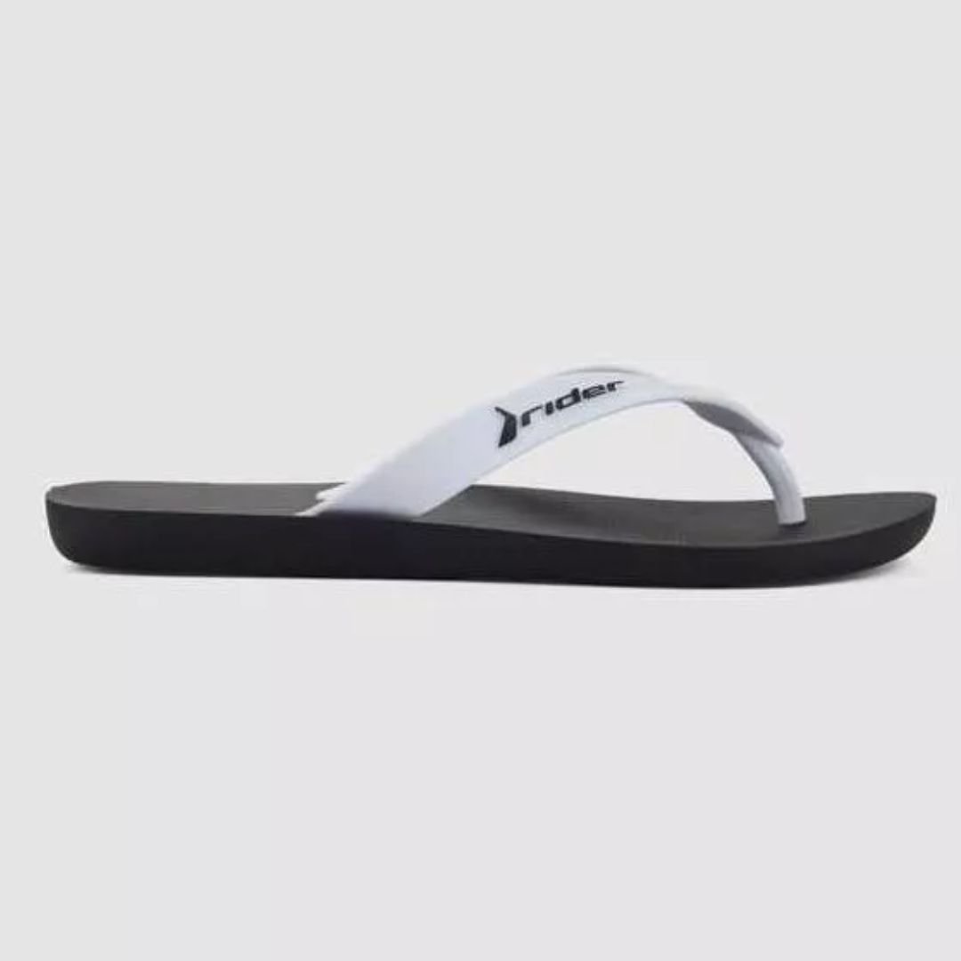 Chinelo Rider Preto Branco Masculino Feel Light Original 12519