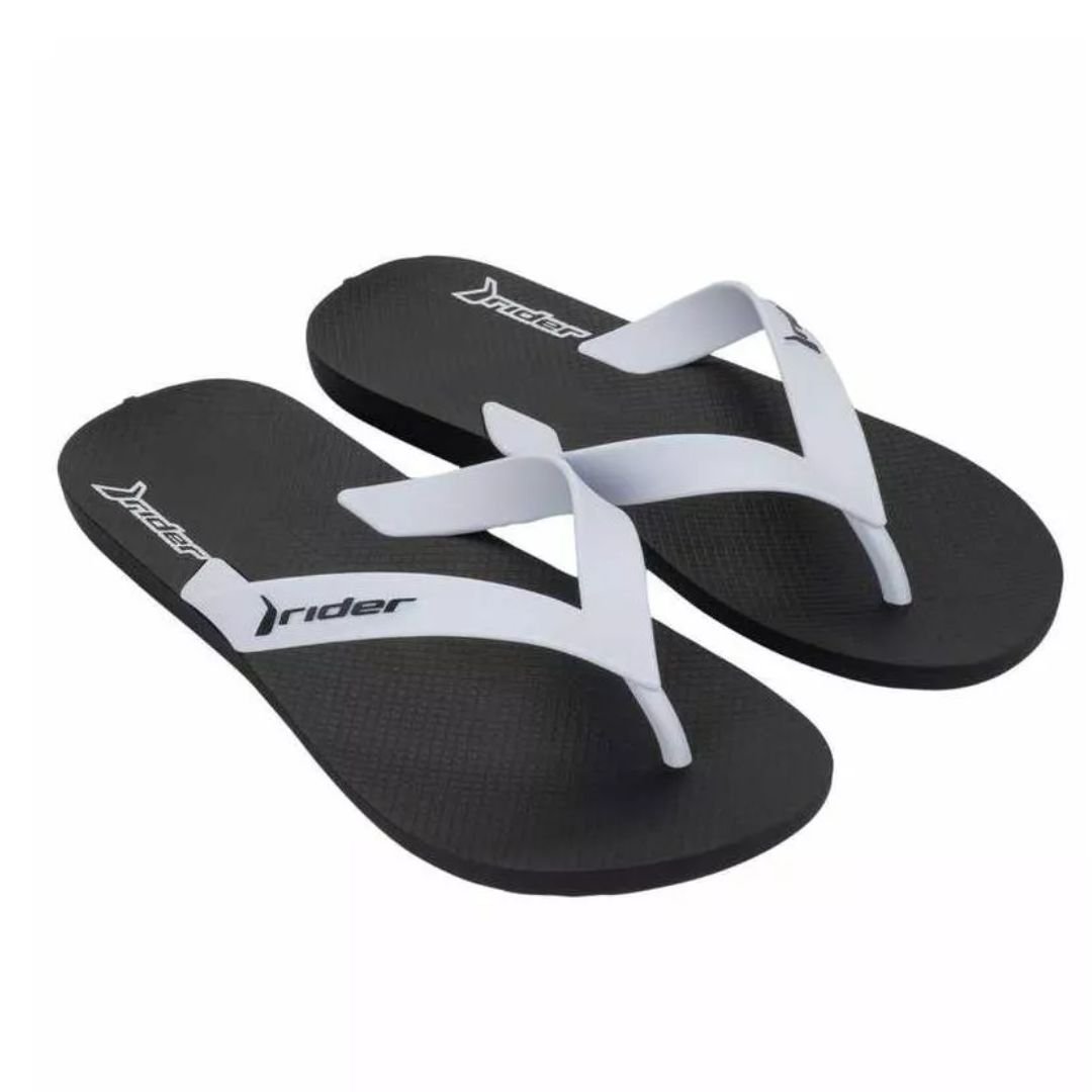 Chinelo Rider Preto Branco Masculino Feel Light Original 12519 Preto/Branco 2