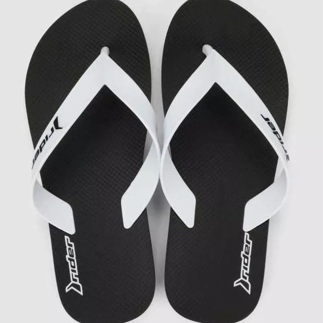 Chinelo Rider Preto Branco Masculino Feel Light Original 12519 Preto/Branco 3