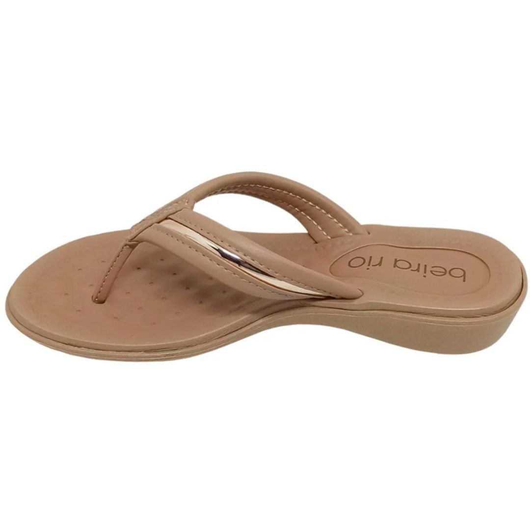 Chinelo Beira Rio Nude Ouro Rosado Feminino Original 8224.863 Nude/Ouro Rosado 2