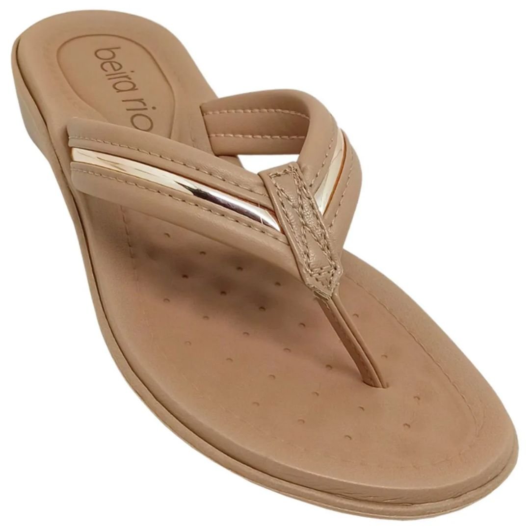 Chinelo Beira Rio Nude Ouro Rosado Feminino Original 8224.863 Nude/Ouro Rosado 5