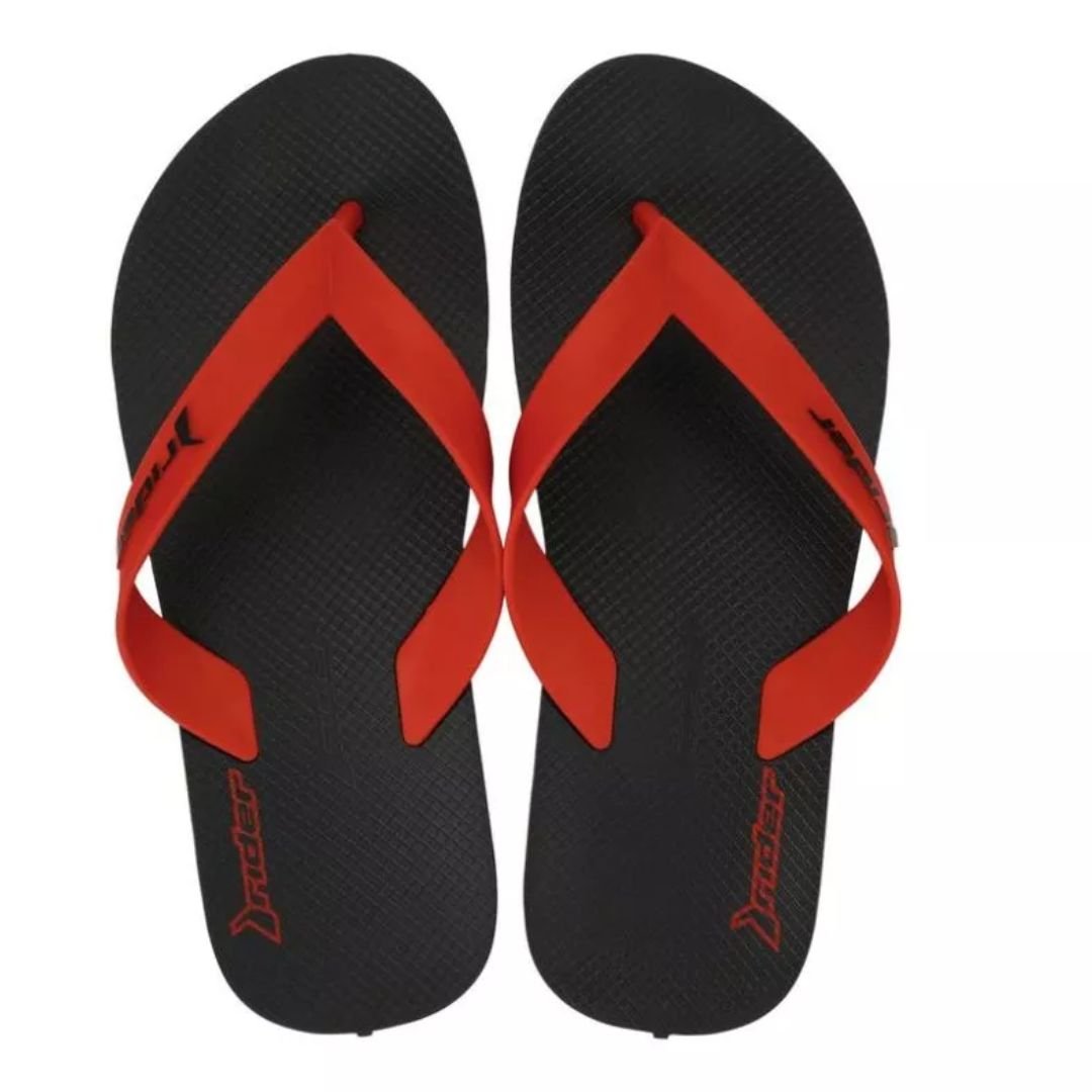 Chinelo Rider Preto Vermelho Masculino Feel Light Original 12519 Preto/Vermelho 2