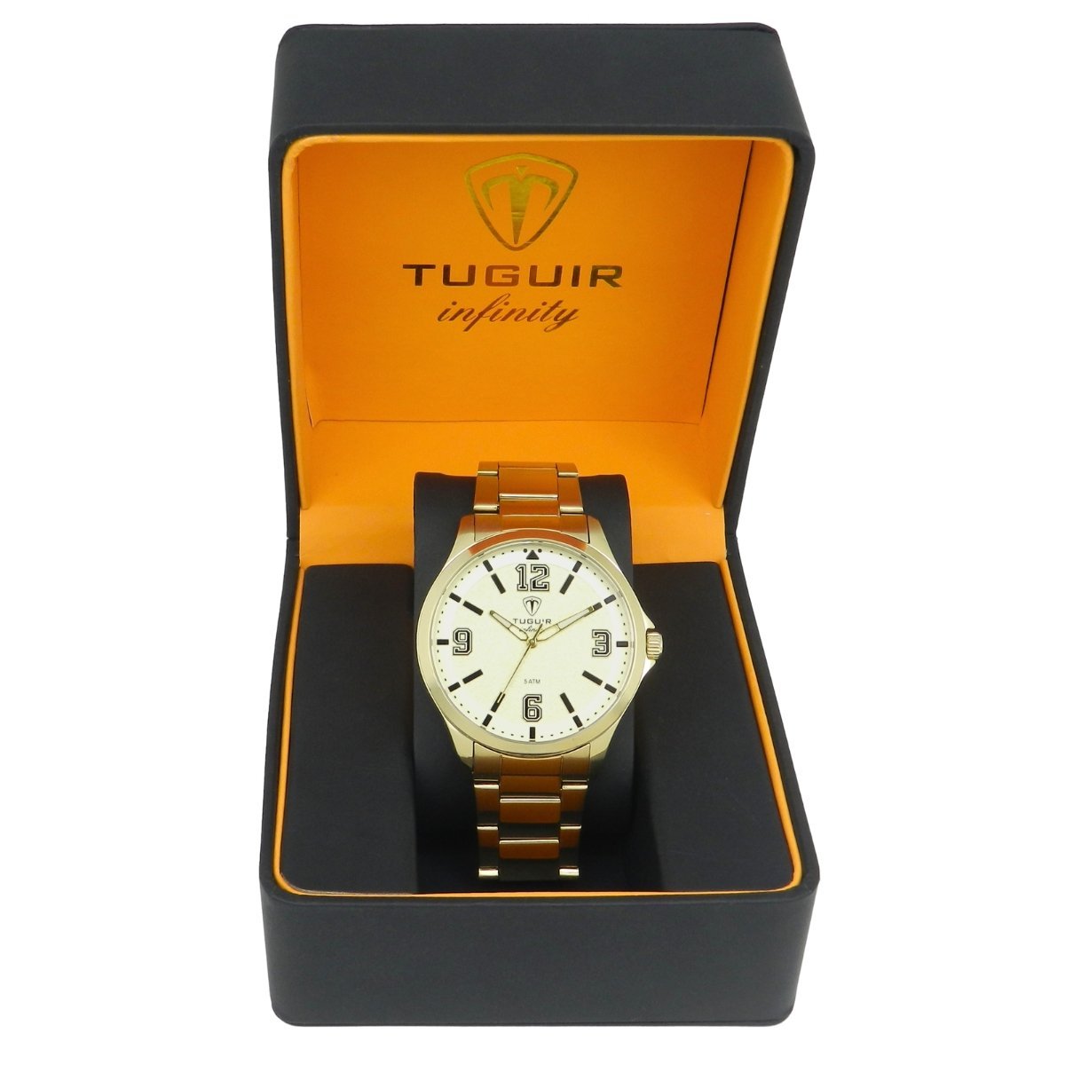 Relógio Masculino de Aço Tuguir Analógico Infinity TGI37240 Dourado e Branco Dourado/Branco 2