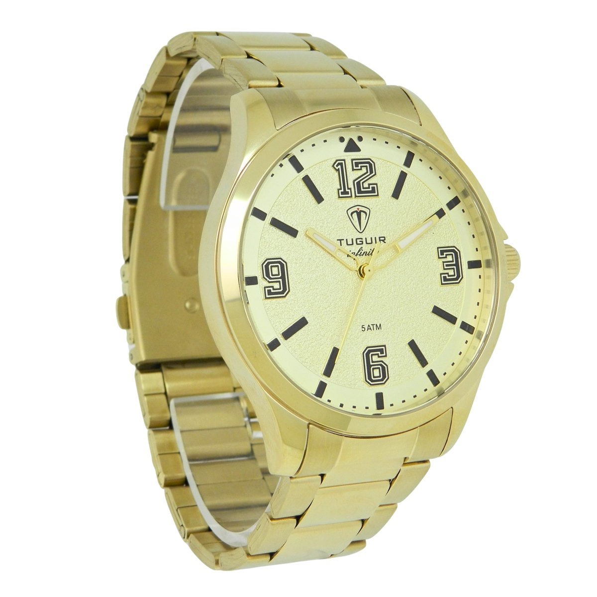 Relógio Masculino de Aço Tuguir Analógico Infinity TGI37240 Dourado e Branco Dourado/Branco 4