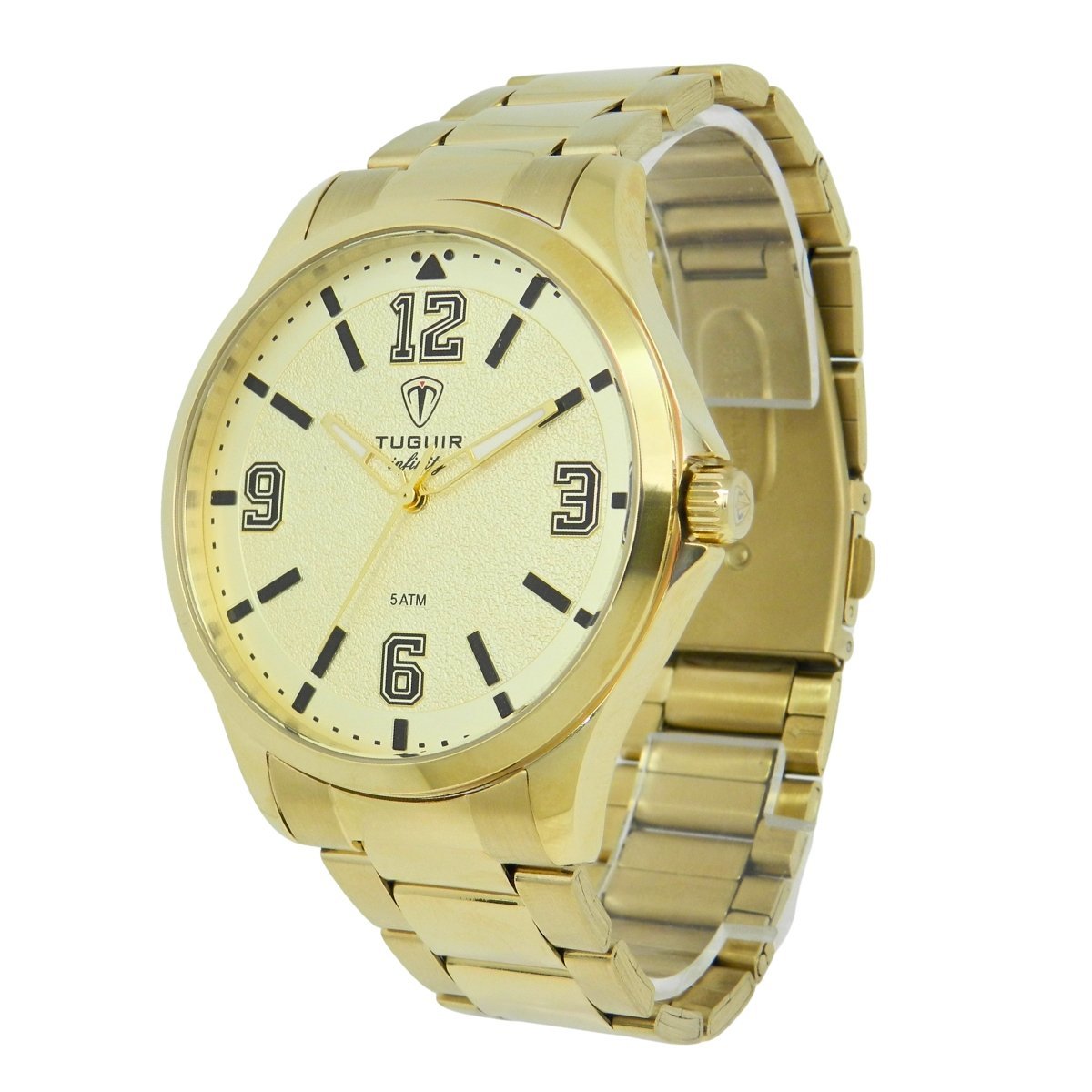 Relógio Masculino de Aço Tuguir Analógico Infinity TGI37240 Dourado e Branco Dourado/Branco 5