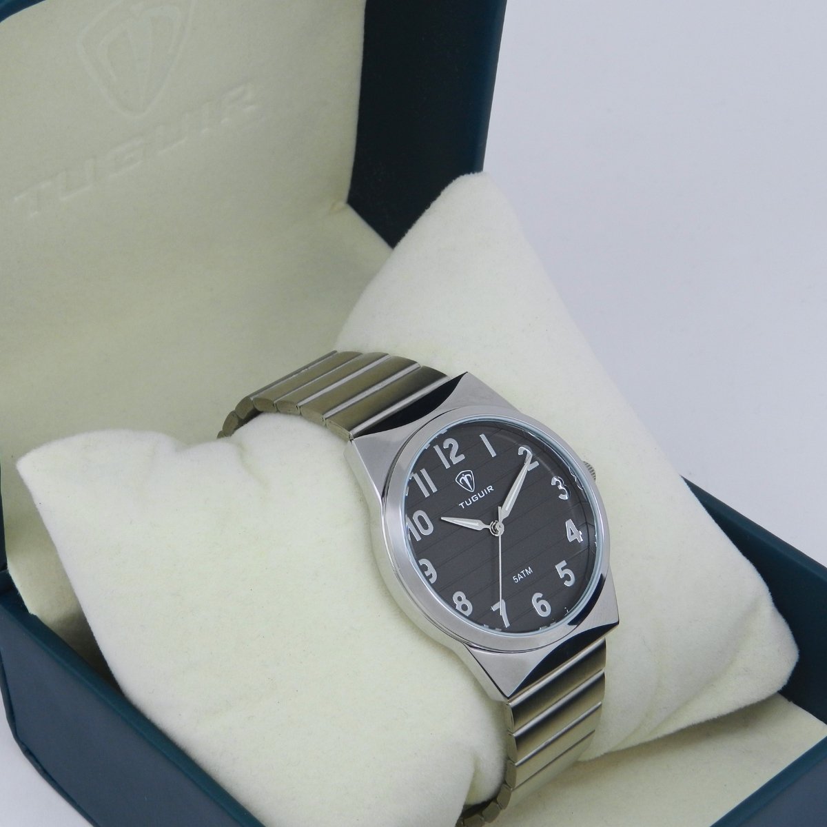 Relógio Unissex Tuguir Analógico TG35145 Prata e Preto Prata/Preto 3
